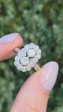 Cargar y reproducir el video en el visor de la galería, 1828 Art Deco 18ct White Gold  Diamonds (1.06ct) Panel Ring- Exceptional
