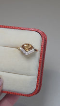 Load and play video in Gallery viewer, 2952: Vintage &amp; Rare  Hessonite Garnet Sparkling Natural Diamonds Statement Ring
