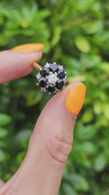 Cargar y reproducir el video en el visor de la galería, 1966: Vintage; 18ct Gold Australian Blue Sapphires Natural Diamonds Flower Head Ring- voluptuous style
