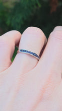 Load and play video in Gallery viewer, 2706: Vintage 18ct White Gold Blue Sapphires Half-Eternity Stacker Ring
