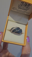 Load and play video in Gallery viewer, 1020: Vintage; Spectacular: 9ct White Gold Blue &amp; White Diamonds Cocktail Ring-1.73 carats
