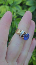 Load and play video in Gallery viewer, 0944 Vintage 14ct Gold Tanzanite &amp; Diamonds
