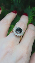 Load and play video in Gallery viewer, 2741: Vintage: 18ct Gold Australian Blue Sapphire Diamonds Diana Cluster Ring - From 1982
