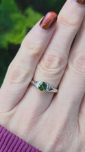 Load and play video in Gallery viewer, 2200: Vintage: Platinum Green Garnet Tsavorite Solitaire Ring
