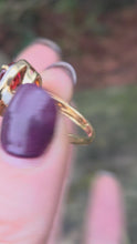 Load and play video in Gallery viewer, 0635 Vintage: 18ct Gold  Orange Spessartite Garnet Diamonds Cluster Ring- A rare find
