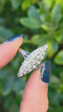 Cargar y reproducir el video en el visor de la galería, Vintage: 18ct White Gold Art Deco 12 Natural Diamonds {0.61ct} Navette Set  Ring
