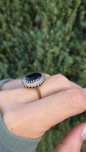 Load image into Gallery viewer, Vintage: 9ct Gold Australian Blue Sapphire 24 Natural Diamonds Diana Cluster Ring
