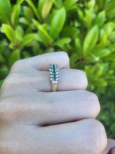 Load image into Gallery viewer, 8168: Vintage: Extraordinary 18ct Gold Emeralds Diamonds Stacker/Dress Ring- Splendid
