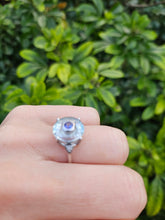 Load image into Gallery viewer, 0431 Vintage: 9ct White Gold Tanzanite, Topaz, Diamonds Art Deco Style Cocktail Ring
