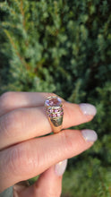 Load image into Gallery viewer, Vintage; 9ct Gold Lilac Amethyst Pink Topaz Statement Cocktail Ring
