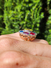 Load image into Gallery viewer, 1699: Vintage: 9ct Rose &amp; White Gold Multi-Gem Cocktail Ring -Statement eye candy
