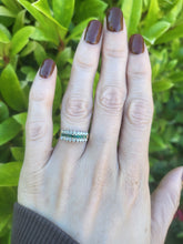 Load image into Gallery viewer, 8168: Vintage: Extraordinary 18ct Gold Emeralds Diamonds Stacker/Dress Ring- Splendid
