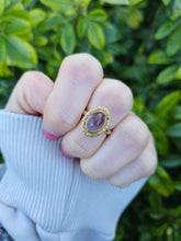 Load image into Gallery viewer, 0255: Antique : 10ct Gold Pale Lilac Amethyst Dress Ring- mature stone, lovely hues
