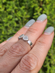 1679: Vintage: 18ct White Gold Mixed-Cut Diamonds Dress/Stacker Ring- Divine