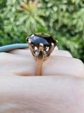 Load image into Gallery viewer, 0502: Vintage: Large 9ct Round Cut Smokey Quartz Ring - total statement piece
