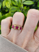 Load image into Gallery viewer, 0750: Antique: 18ct Rubies Old Cut Diamonds Dress Ring- Date- Mark 1911
