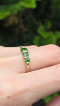 Load image into Gallery viewer, 2549: Vintage 9ct Gold Green Diopside Stacker/Hal Eternity Ring
