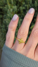 Load image into Gallery viewer, Vintage: 9ct Gold 19 Yellow Diamonds Geometric Cluster Ring
