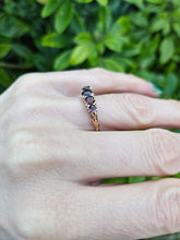 Load image into Gallery viewer, 0338: Antique Edwardian 5 Almandine Garnets Stacker/Half Eternity Ring- old is beautiful
