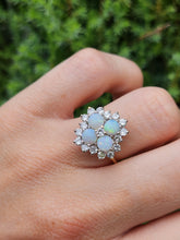 Load image into Gallery viewer, 1940: Vintage: 18ct Gold White Opals Diamonds (0.85ct) Cocktail Ring- Sensational
