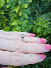 Load image into Gallery viewer, 0803: Vintage: Petite 9ct Gold Cabochon Cut Light Blue Moonstone- delightful
