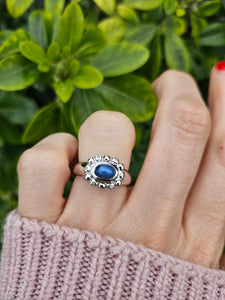 1324: Vintage: Statement 9ct White Gold Star Sapphire Diamonds Cocktail Ring- rare and very fine example