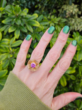 Load image into Gallery viewer, 0526 Vintage: 9ct Gold Pink Sapphire &quot;Sundial&quot; Cocktail Ring- Exceptional piece
