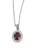 Load image into Gallery viewer, 0576: Vintage: 18ct White Gold 19 Round Cut Diamonds Pendant Necklace (42cm)
