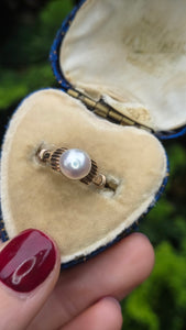 2313 Vintage 14ct Single Pearl Ring