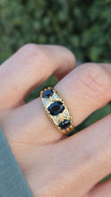 Load image into Gallery viewer, Vintage: 18ct Gold Australian Blue Sapphires Diamonds Statement Ring-From 1972
