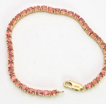 Load image into Gallery viewer, 2319: Vintage:: 18ct Gold Padparadscha 39&nbsp; Orange Sapphires (8.19ct) Tennis Bracelet- Exquisite
