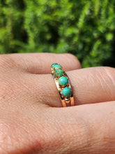 Load image into Gallery viewer, 1557: Antique &amp; Ancient: 18ct Gold Turquoise Half-Eternity/Stacker Ring- Pre-1900
