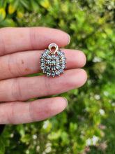 Load image into Gallery viewer, 1481: Vintage: 9ct Gold Mint Green Topaz Diamonds Pendant- lovely combination
