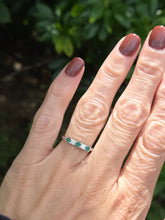 Load image into Gallery viewer, 2016: Vintage; 9ct White Gold Emeralds Diamonds Half-Eternity/Stacker Ring- Delightful
