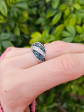 Load image into Gallery viewer, 1020: Vintage; Spectacular: 9ct White Gold Blue &amp; White Diamonds Cocktail Ring-1.73 carats
