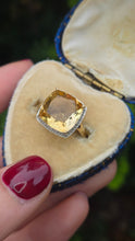 Load image into Gallery viewer, 2420 Vintage: 9ct Gold Faceted Fiery Orange Citrine 24 Natura Diamonds Dress Ring
