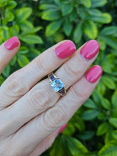 Load image into Gallery viewer, 0536: Vintage: 9ct Gold Blue Aquamarines Blue Iolites Ring- beautifully paired
