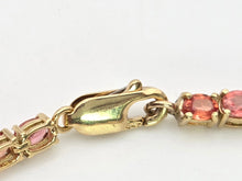 Load image into Gallery viewer, 2319: Vintage:: 18ct Gold Padparadscha 39&nbsp; Orange Sapphires (8.19ct) Tennis Bracelet- Exquisite
