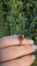 Load image into Gallery viewer, Vintage: 9ct Gold Rich Red Garnets Tiered Cluster Ring- From 1974
