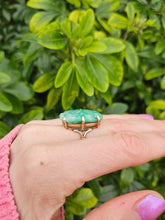 Load image into Gallery viewer, 1327: Vintage 9ct Gold Large Carved Chinese Jade Statement Ring-spectacular
