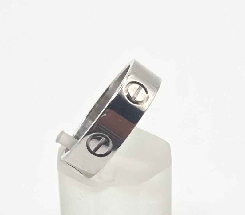 2315 Cartier 18ct White Gold Classic Love Ring- Size 54/N/6.75- Pristine
