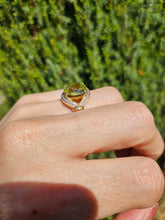 Load image into Gallery viewer, 1455: Vintage: 18ct Gold Peridot Diamonds Cocktail Ring- exquisite statement piece
