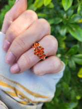 Load image into Gallery viewer, 8309: Vintage: Petite 9ct Gold Citrine &amp; Cluster Ring extraordinary cut and colour
