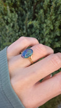 Load image into Gallery viewer, 18ct Gold AustralianCabochon  Black Opal Single Stone Ring
