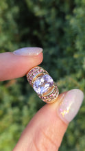 Load image into Gallery viewer, Vintage; 9ct Gold Lilac Amethyst Pink Topaz Statement Cocktail Ring
