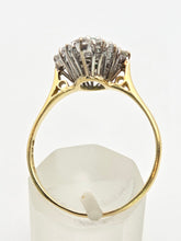 Load image into Gallery viewer, 2318: Vintage: 18ct Gold Emeralds Diamonds Marquise Set Art Deco Style Ring- From 1977
