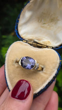 Load image into Gallery viewer, 5999: Vintage: 9ct Gold Oval Faceted Purple Amethyst Diamond Dress Ring

