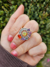 Cargar imagen en el visor de la galería, 1211: Vintage: 9ct Gold Multi-Gem Cocktail Ring- quite extraordinary
