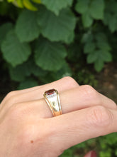 Load image into Gallery viewer, 6161: Vintage: Heavy 10ct Gold Almandine Garnet Diamonds Signet Ring- Statement

