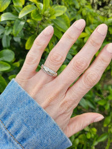 0713: Vintage: 9ct Gold Tiered Diamonds Stacker/Dress Ring